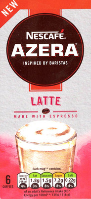 

Nestle Azera Latte Coffee (6g X 18g) 108g Instant Coffee 108 g