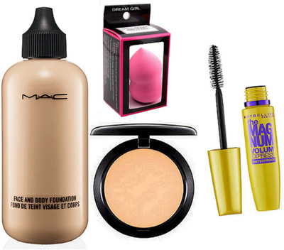 

Dream Girl Sponge Puff & Face & Body Foundation & Compact & Mascara(Set of 4)