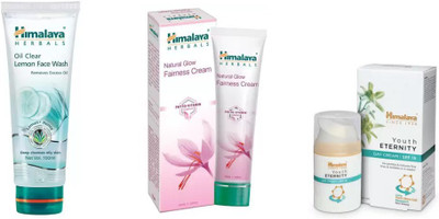 

Himalaya oil clear lemon face wash, natural glow fairness cream, youth night cream(Set of 3)