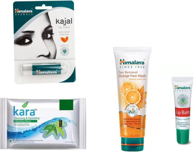 

Himalaya kara wipes, kajal, orange face wash, lip bam(Set of 4)