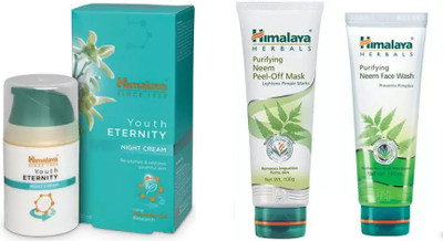 Himalaya youth night cream, neem face mask, neem face wash(Set of 3)