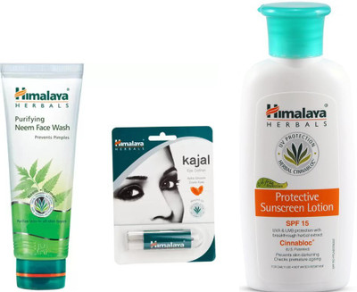 

Himalaya neem face wash, kajal, sunscreen lotion(Set of 3)