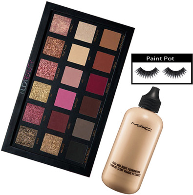 

PAINT POT silicon puff, lakme 9to5 cc cream, huda beauty eye shadow palette(Set of 3)