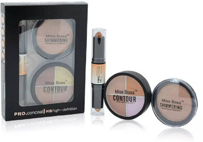 

Miss Boss kb Face 3in1 Contour Kit 23001B Concealer(multicolor)