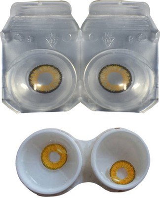 

Gold Look Hazel Lens color 1 pair Monthly Contact Lens(0.0, hazel, Pack of 2)