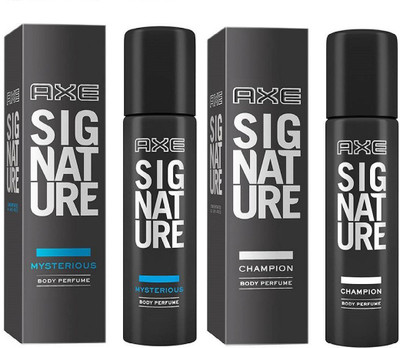 

AXE Signature Collection Mysterious Perfume Body Spray + Signature Champion Deodorant Spray -for men 122ml Deodorant Spray - For Men(244 ml, Pack of 2)