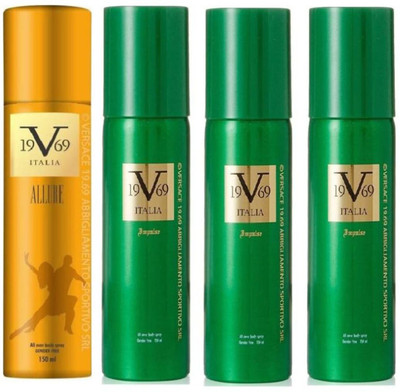 

Italia Impulse & Allure Deo Combo Deodorant Spray - For Men & Women(600 ml, Pack of 4)