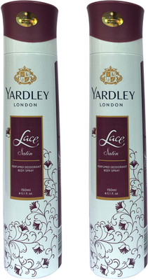 

Yardley London Lace Satin (pack of 2) Body Spray - For Women(150 ml, Pack of 2)