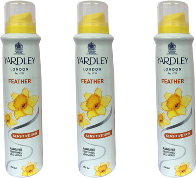 Yardley London Feather (pack of 3) Body Spray - For Women(150 ml, Pack of 3)