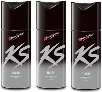 

ks rush Body Spray - For Men(450 ml, Pack of 3)