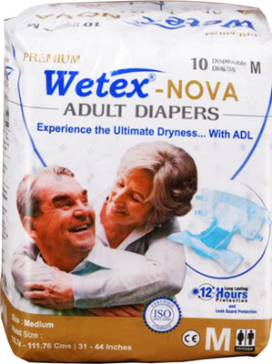 Wetex Nova Adult Diaper Medium Size Pack of 10 Adult Diapers - M(10 Pieces)