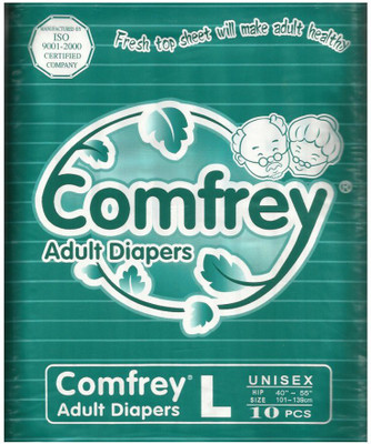 

Comfrey Adult Diapers Unisex (LARGE) 10 Pcs/Pack, Size - 40 inches - 55 inches (Pack of 1) Adult Diapers - L(10 Pieces)
