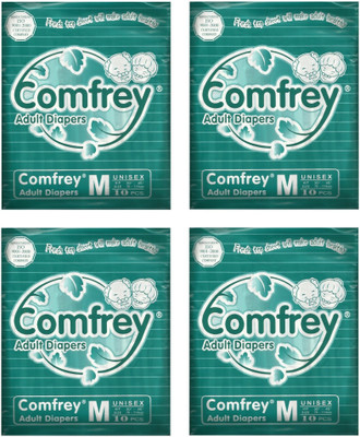 

Comfrey Adult Diapers Unisex (Medium) 10 Pcs/Pack, Size - 30 inches - 45 inches (Pack of 4) Adult Diapers - M(40 Pieces)