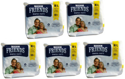 

Friends Pull ups / Adult Pant style Diaper Set of 5 Packs 10 pcs each Adult Diapers - M - L(50 Pieces)