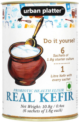 

Urban Platter Real Kefir Starter Culture, 10.8g / 0.4oz [Natural Probiotic Drink, Immunity Booster, 6 sachets of 1.8g each] Pink Salt Powder(6 ml)