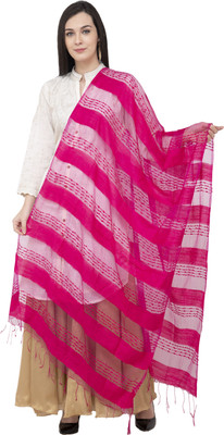 A R SILK Cotton Blend Self Design Women Dupatta
