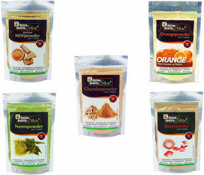 

Online Quality Store Multani Mitti + Chandan + Orange Peel + Neem + Rose + Amla + Reetha + Shikakai + Bhringraj + Hibiscus_1400g(1400 g)