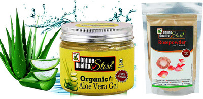 

Online Quality Store Organic Aloe Vera Gel_200ml + Rose Powder_200g(400 g)