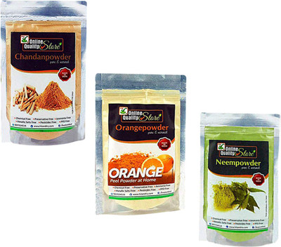 

Online Quality Store Chandan Powder Original + Orange Peel Powder For Skin Whitening + Neem Powder_300g(300 g)