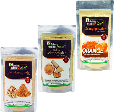 

Online Quality Store Chandan Powder Original + Orange Peel Powder For Skin Whitening + Multani Mitti Powder _400g(400 g)