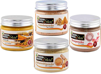

Online Quality Store Multanimitti Powder + Chandan Powder + Kasturi Turmeric Powder + Rose Powder_500g(500 g)