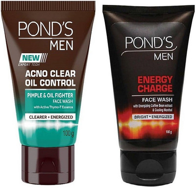 Ponds Acno Clear Oil Control Face Wash+Energy Charge Face Wash 50g +50g Face Wash(100 g)