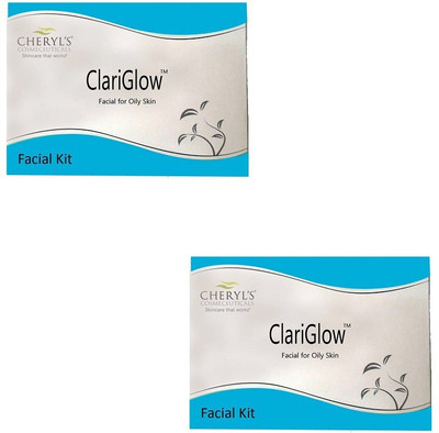 

Cheryl's ClariGlow Facial Kit (2 Pack of 12 Sachets) 50 g(Set of 2)