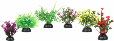 

Foodie Puppies 6 in 1 Artificial Baby Plants for Fish Bowl Aquarium Decoration (5 cm Height) Laterite Planted Substrate(Multicolor)