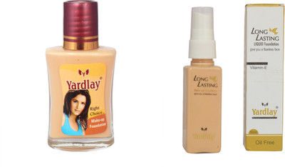 

YARDLAY Make-Up-Foundation Pack of 2 Liquid Foundation 20ml+50ml Combo Liquid Foundation(Natural)