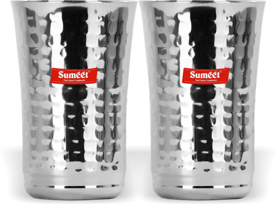 Sumeet (Pack of 2) MTLASSI2PC Glass Set Water/Juice Glass(600 ml, Steel, Steel)