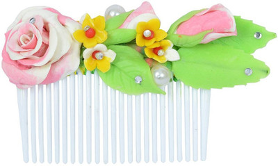

Unique Indian Crafts Party Handmade Flower Comb Clip Hair Pin(Multicolor)