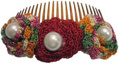 

Unique Indian Crafts Party Handmade Flower Comb Clip Hair Pin(Multicolor)