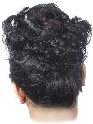 

Maahal Set of 2, Women curlly Hair Bride Bun juda rubber free size Black Hair Accessory Set(Black)