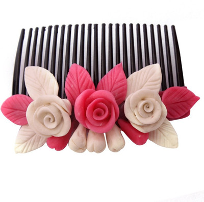 

Unique Indian Crafts Party Handmade Flower Comb Clip Hair Pin(Multicolor)