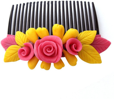 

Unique Indian Crafts Party Handmade Flower Comb Clip Hair Pin(Multicolor)