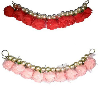Shrungarika Fashionable Red & pink Bun Clip(Red, Pink)
