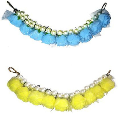 

Shrungarika Fashionable Blue & yellow Bun Clip, Bun, Bun Stick, Back Pin(Turquoise, Yellow)