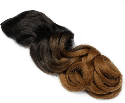 CRIBE Black With Golden Wavy silky Premium Quality Hair Extension