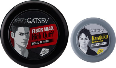 

Gatsby Hair Styling Wax Fiber Wax Bold & Rise 75 g with Hair Styling Wax Mat & Hard 25 g Hair Wax(100 g)