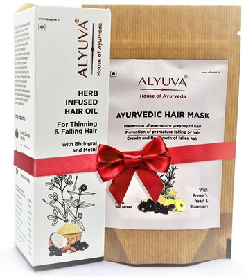 

ALYUVA Combo Ayurvedic Hair Oil For Premature Falling Hair & Hair Mask(200 g)