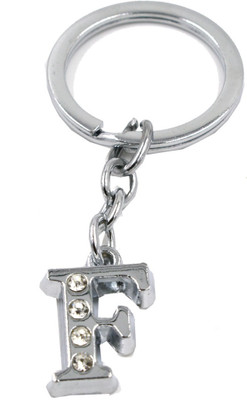 faynci Alphabet F Metal Key Chain For Unisex with attractive Diamond Key Chain