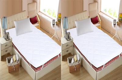 KUBER INDUSTRIES Elastic Strap Single Size Waterproof Mattress Cover(White)