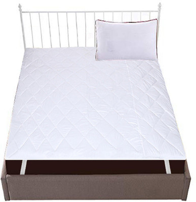KUBER INDUSTRIES Elastic Strap Single Size Waterproof Mattress Cover(White)