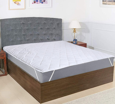 KUBER INDUSTRIES Elastic Strap Single Size Waterproof Mattress Cover(White)