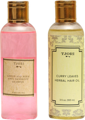 

Tjori Curry Leave Hair Oil/Anti-Dandruff Shampoo Beauty Organic Medium 200g(200 ml)