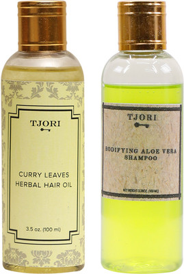 

Tjori Curry Leave Hair Oil/Aloe Vera Shampoo Beauty Organic Herbal Medium 200g(200 ml)