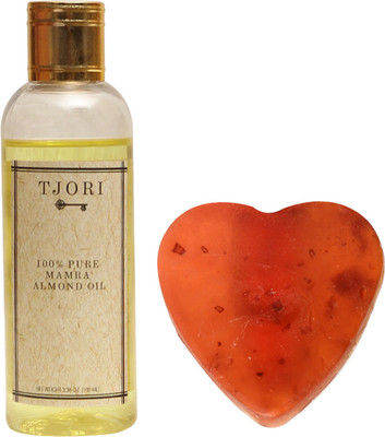 

Tjori 100% Pure Mamra Almond Oil/Rose Glycerin Soap Beauty Organic Medium 150g(150 ml)