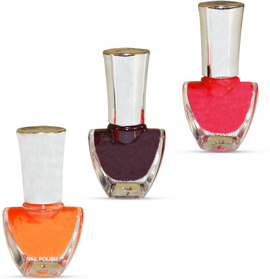 

Akshat No Fading Longest Lasting Ever Nail Polish Set Of 3 (BT-01) MULTCOLOR(Pack of 3)
