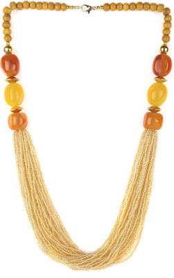 VFI Multicolor Natural Stone with Glass Beads Fancy Necklace Amber, Moonstone Gold-plated Plated Alloy, Stone, Glass Necklace Flipkart