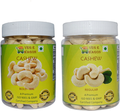 

Veg E Wagon Cashew Bold XXl & Cashew Regular (250 Each) Cashews(500 g, Plastic Bottle)